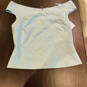 Ted baker down the shoulder top/blue/size 10